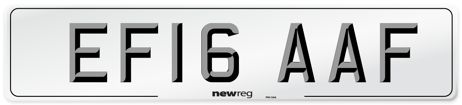 EF16 AAF Number Plate from New Reg